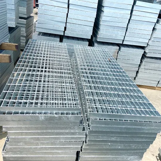 Close-up of pressure locking machine clamping grating bars