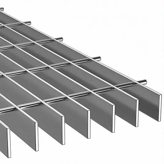Welded grating panel with visible weld points; slight angle; clean framing