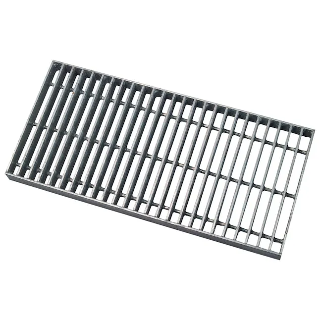 Welded steel bar grating close-up; galvanized; white studio background