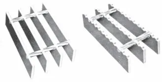Rectangular galvanized welded grating panel; three-quarter view on white background