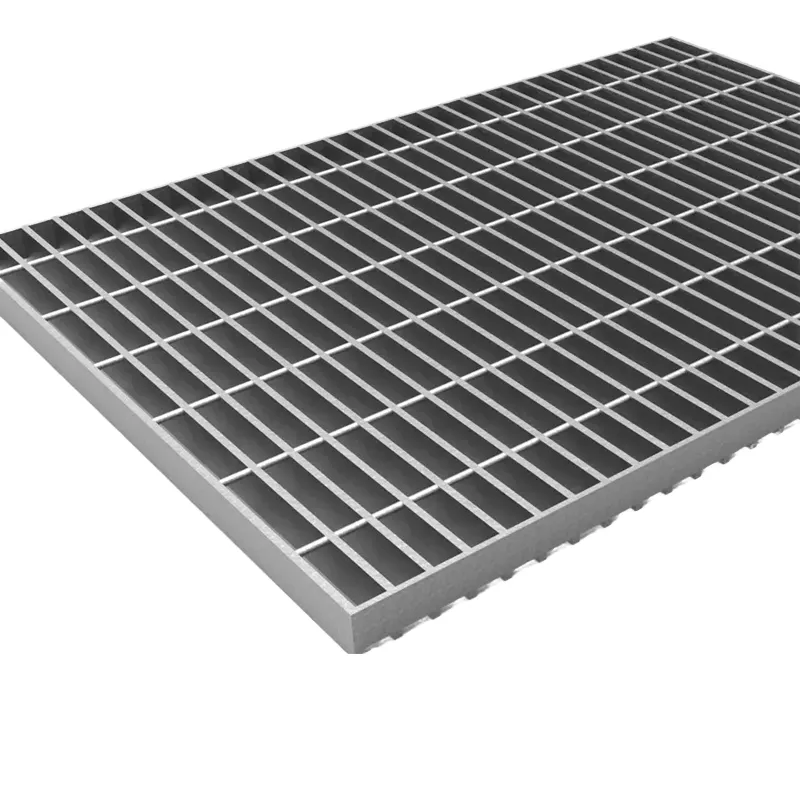 Welded steel bar grating close-up; galvanized; white studio background