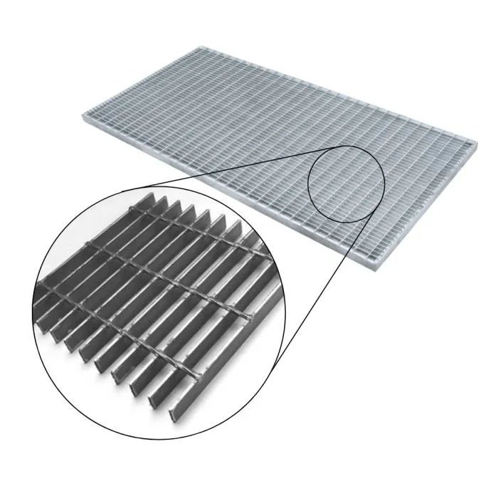 Welded steel bar grating close-up; galvanized; white studio background